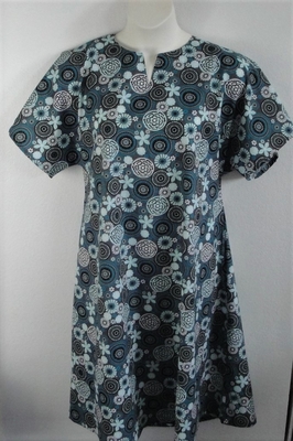 Teal/Gray Medallion Post Surgery Nightgown - Erin