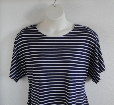 Navy Stripe Rayon Post Surgery Shirt - Tracie