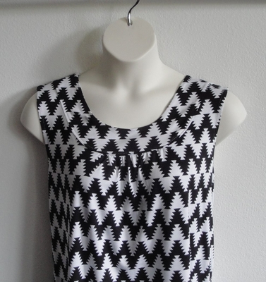 Black/White Aztec Chevron Rayon Post Surgery Shirt - Sara