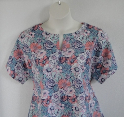Gracie Shirt - Blue/Coral Floral | Woven Fabrics