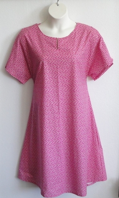 Bright Pink Floral Calico Post Surgery Nightgown - Erin