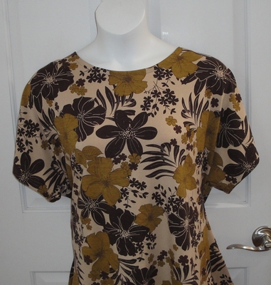 Brown Floral Post Surgery Shirt - Tracie