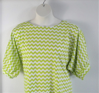 Lime Chevron Cotton Post Surgery Shirt - Libby