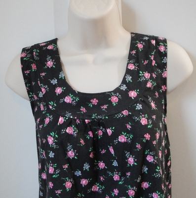 Black/Pink Floral Calico Post Surgery Shirt - Clearance - Sara