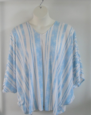 Sky Blue Vertical Stripe Adaptive Side Opening Shirt - Kiley