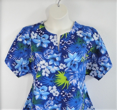 Blue Tropical Post Surgery Shirt - Gracie