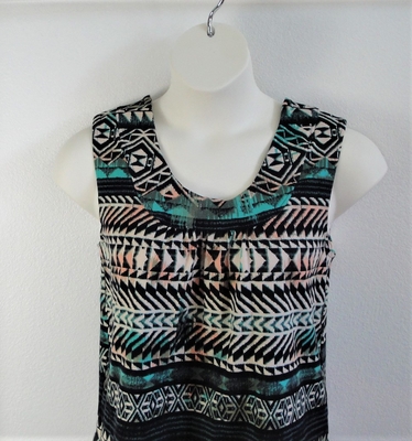 Teal Aztec Cotton Knit Post Surgery Shirt - Sara