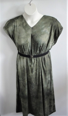 Randi Dress - Olive Tie Dye Brushed Rayon Knit | Dresses