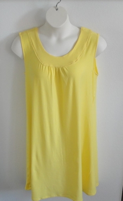 Yellow Cotton Knit Post Surgery Nightgown - Heidi