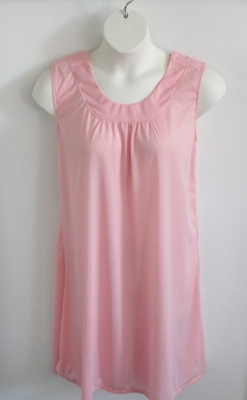 Light Pink Poly Knit Post Surgery Nightgown - Heidi