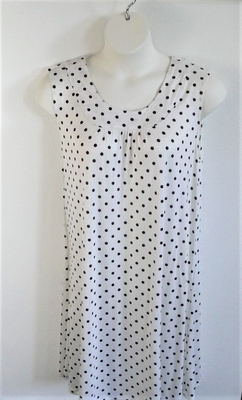 Black/White Dot Rayon Post Surgery Gown - Heidi