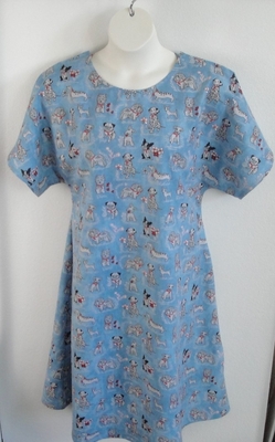 Blue Dog Flannel Post Surgery Gown - Orgetta