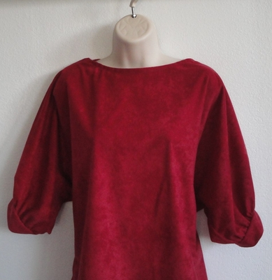 Dark Red Brushed Polyester Post Surgery Shirt - Libby