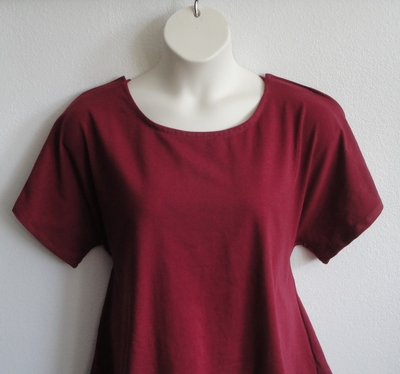 Burgundy Cotton Post Surgery Shirt - Tracie
