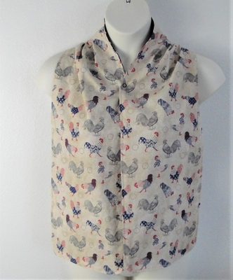 Adult Bib/Dinner Scarf - Tan Americana Rooster