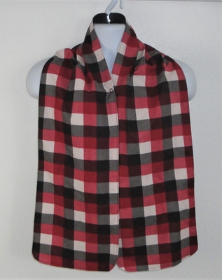 Adult Bib/Dinner Scarf - Black/Red Buffalo Plaid