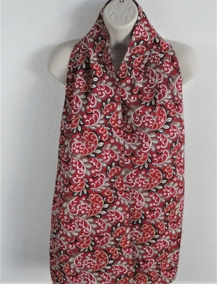 Adult Bib/Dinner Scarf - Red/Gold Scroll