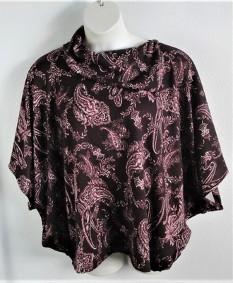 Burgundy Paisley Side Opening Post Surgery Sweater - Emily
