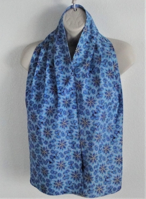 Adult Bib/Dinner Scarf - Blue/Gold Floral (Petite only)