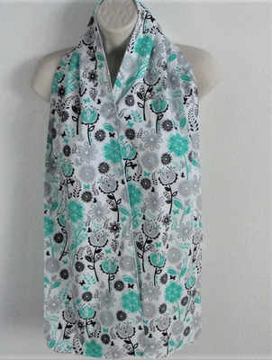 Adult Bib/Dinner Scarf - Jade Butterfly Floral (Average Only)