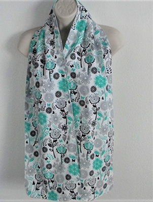 Adult Bib/Dinner Scarf - Jade Butterfly Floral