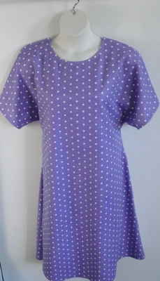 Purple Dot Flannel Post Surgery Gown - Orgetta