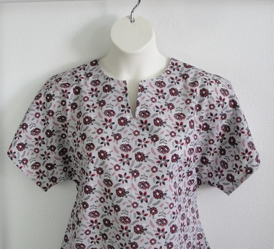 Red/Gray Floral Post Surgery Shirt - Clearance - Gracie