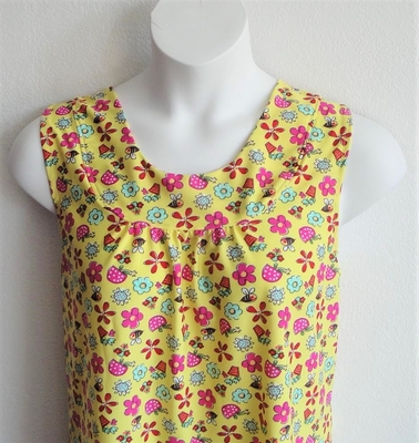 Yellow Floral/Bee Poly Knit Post Surgery Shirt