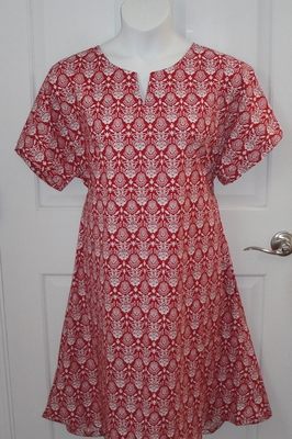 Red/White Fleur Post Surgery Gown - Clearance