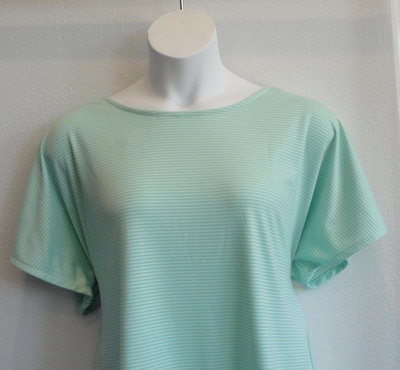 Mint/Cream Stripe Post Surgery Shirt - Tracie