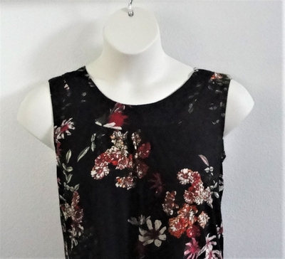 Rust/Black Floral Rayon Post Surgery Shirt - Sara