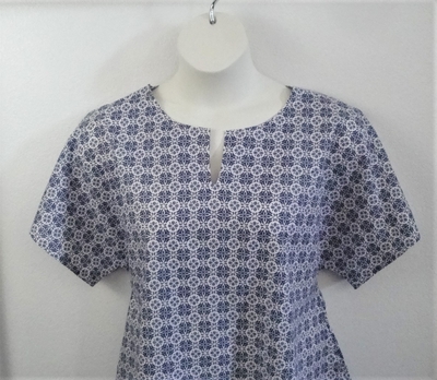 Blue Geometric Post Surgery Shirt - Gracie