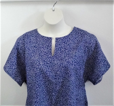 Gracie Shirt - Blue Floral Vine | Woven Fabrics