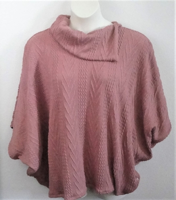 Mauve Cable Knit Side Opening Post Surgery Sweater - Emily