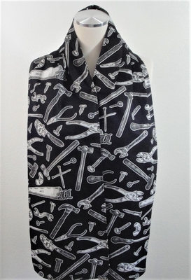 Adult Bib/Dinner Scarf - Black Tools