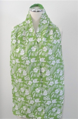 Adult Bib/Dinner Scarf - Blue/Lime Floral