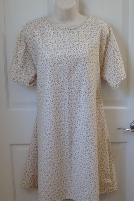 Yellow/Pink Calico Flannel Post Surgery Gown - Orgetta