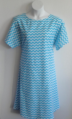 Turquoise Chevron Flannel Post Surgery Gown - Orgetta