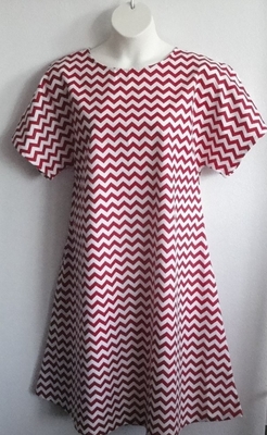 Red Chevron Flannel Post Surgery Gown - Orgetta