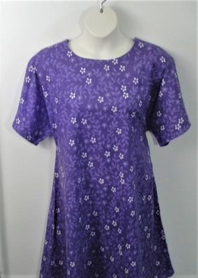 Purple Floral Flannel Post Surgery Nightgown - Orgetta