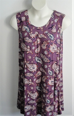 Lilac Paisley Rayon Post Surgery Gown - Heidi