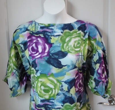 Purple/Black Floral Post Surgery Shirt - Libby