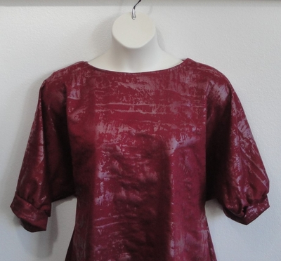 Dark Red Foil Post Surgery Shirt - Libby