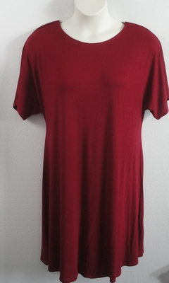 Dark Red Rayon Knit Post Surgery Gown - Orgetta