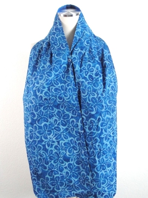 Adult Bib/Dinner Scarf - Blue Violets Batik