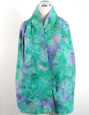 Adult Bib/Dinner Scarf - Pastel Pineapple Batik