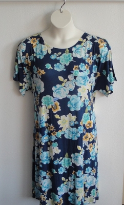 Navy Floral Post Surgery Gown - Clearance