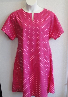 Dark Pink Dot Post Surgery Nightgown