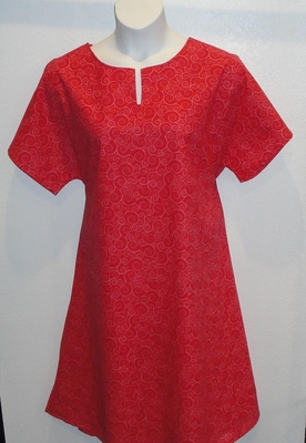 Red Swirl Post Surgery Nightgown - Erin