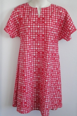 Erin Nightgown - Red Heart Circles | Woven Fabric Gowns